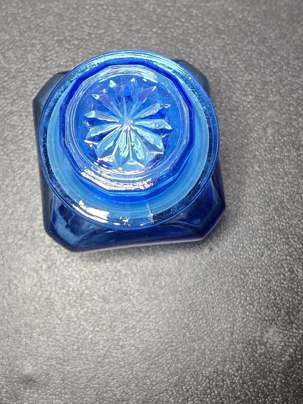 Cobalt Blue Glass Black Pepper Jar